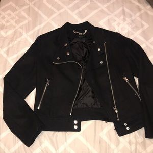 Wool and polyester jacket with silver detailing